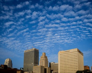 The skyline of downtown Winston-Salem early on a summer morning on Thursday, July 9, 2015.