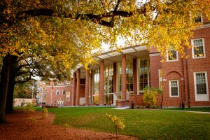 Farrell Hall on the Wake Forest campus on a cool fall morning on Saturday, October 31, 2015.