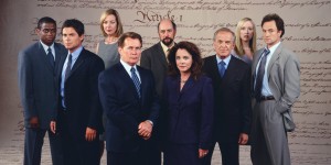 THE WEST WING -- SEASON 3 -- Pictured: (l-r) Dule Hill as Charlie Young; Rob Lowe as Sam Seaborn; Allison Janney as Claudia Jean 'C.J.' Cregg, Martin Sheen as President Josiah "Jed" Bartlet, Richard Schiff as Toby Ziegler, Stockard Channing as Abbey Bartlet, John Spencer as Leo McGarry, Janel Moloney as Donna Moss, Bradley Whitford as Josh Lyman -- Photo by: David Rose/NBCU Photo Bank
