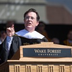 Wake Forest University holds its 2015 Commencement ceremony on Hearn Plaza on Monday, May 18, 2015. Comedian Stephen Colbert gives the commencement address.