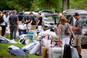 Wake Forest hosts move-in day for first year students at the south campus residence halls on Friday, August 21, 2015.